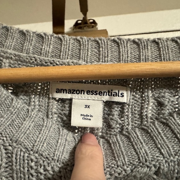 Light Grey Cable Knit Sweater 3x - Picture 1 of 3